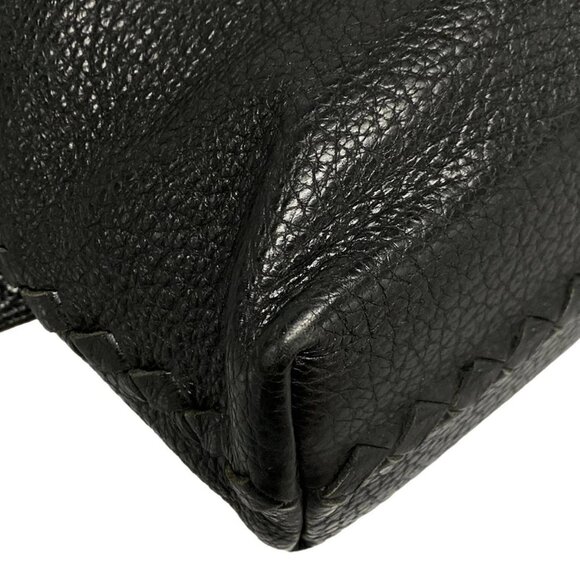 Auth BOTTEGA VENETA Cervo 221065 Black Leather Shoulder Bag - Picture 5 of 15